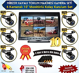 6 Kameralı Mibzer için 10 inç Monitör Altıya Bölen Kayıtlı 256 Gb Sd Kart Destekli