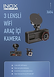 İnox X603 – Üç Kameralı Araç Güvenlik Kamerası 3 Lens 2K