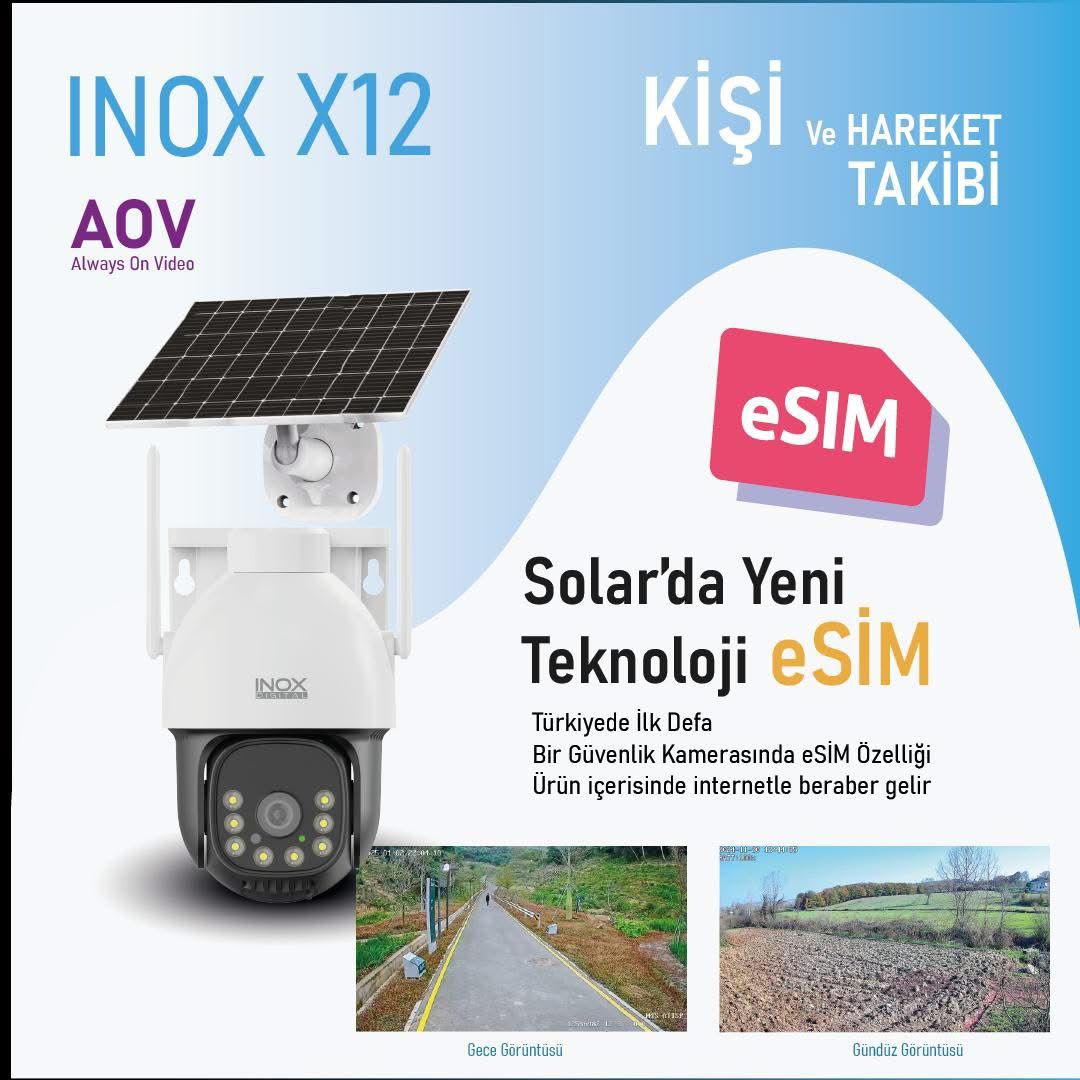 ÖZKAM KAMERA INOX-X12 Digital AOV 4G Solar Kamera 4mp