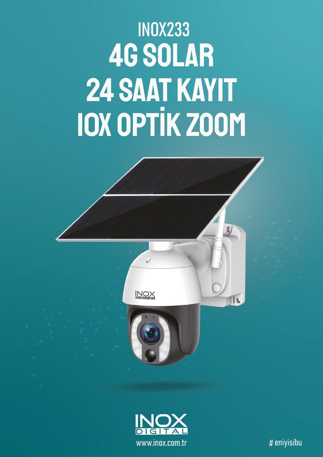 ÖZKAM KAMERA INOX-233 3 MP Full HD 4G Solar Panelli Sim Kartlı IP Kamera